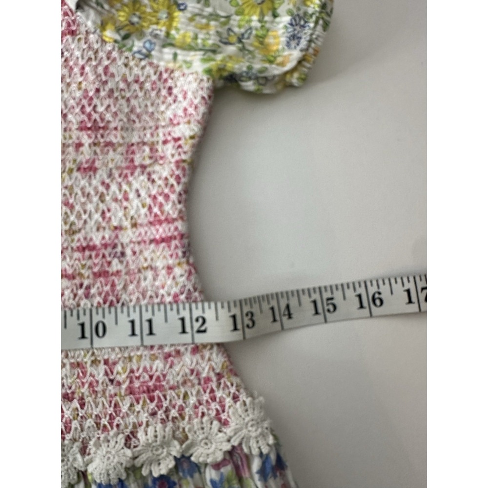 Loveshackfancy Dress Girls Size 10Y Floral Short Sleeve Smocked Lined Party - Picture 8 of 9